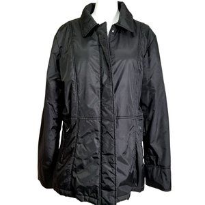 NYC Co Winter Cold Weather Jacket Coat Thin Puffer Black Large Nylon Zip Pocket